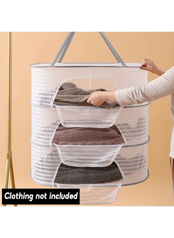 Medium Foldable 3 Tier Drying Rack For Balcony Vegetables Herbs Fish - Image 1